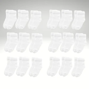 Kit Meias Lisa Branca - de 0 a 10 meses ( Kit 3 a 18 Pares )